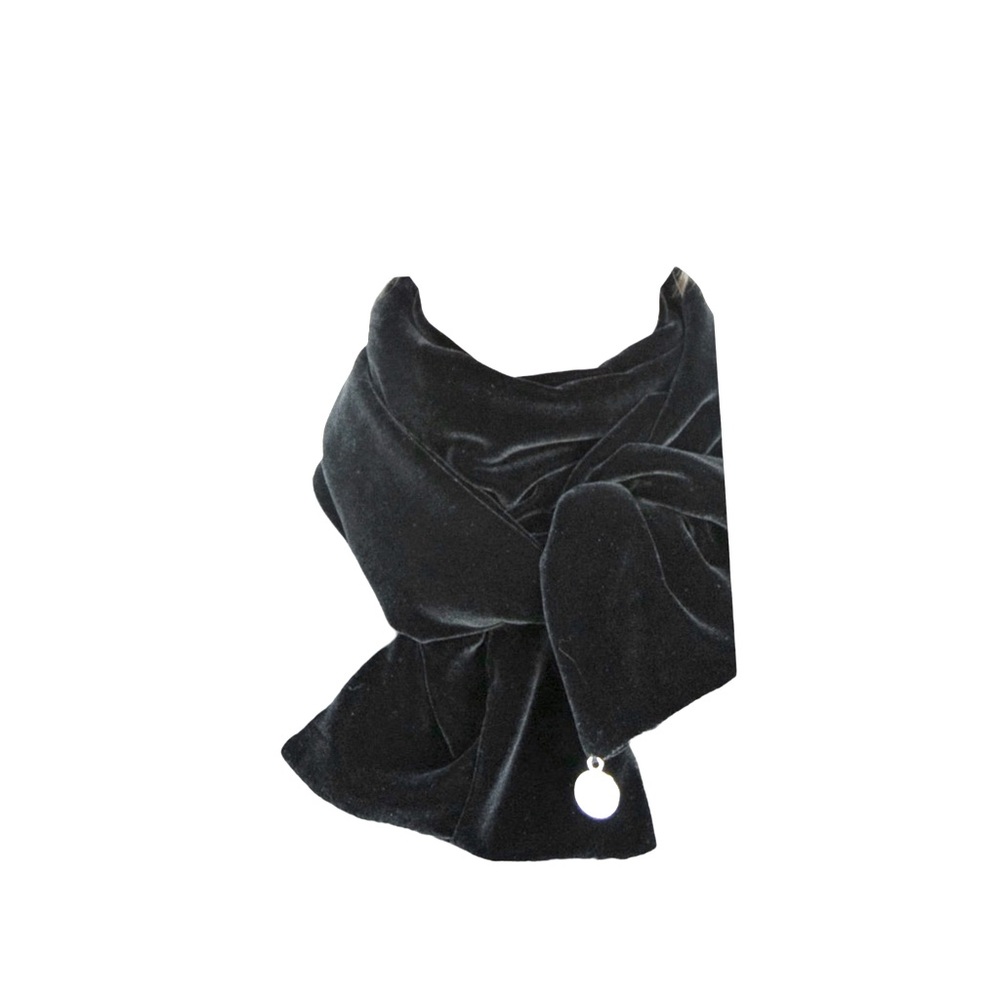 NEW Naomi Newman LA Long Black Silk Velvet Scarf NEW WITHOUT TAGS